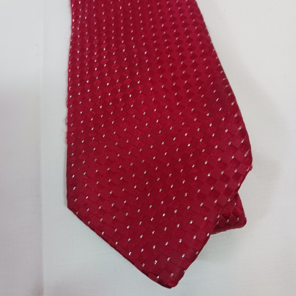 Donald J Trump Necktie Mens OS Red Good Silk Dotted Checkered Formal Accessory